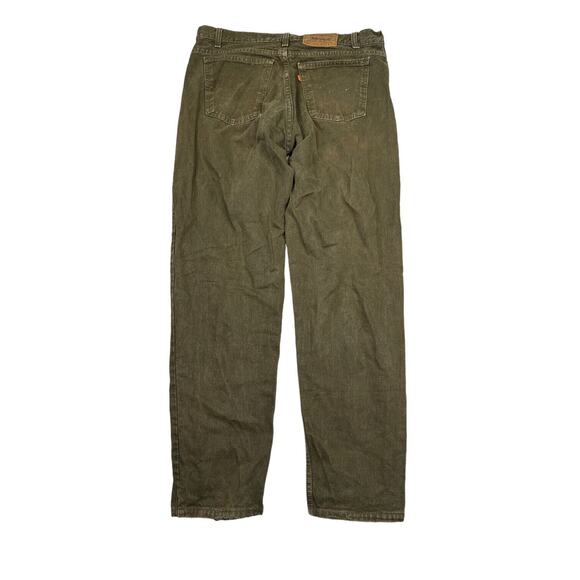 Levi’s VTG 90s 550 Relaxed Fit Tapered Leg Jeans Orange Tab FLAW Green 36x32 - Picture 2 of 7